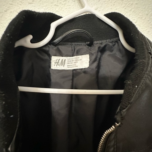 H&M Boys Leather Zip Up Jacket Size 8/9 - Picture 5 of 5
